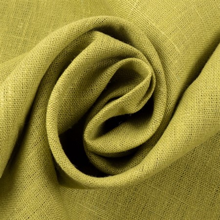 olivgrönt linnetyg till kläder och inredning
