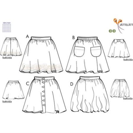 symönster svenska mönster enkla kjolar