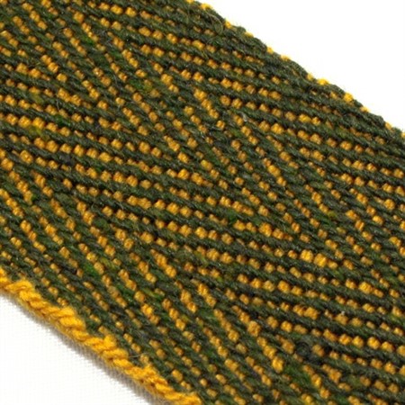 grön gul vävt ylleband 5cm bred