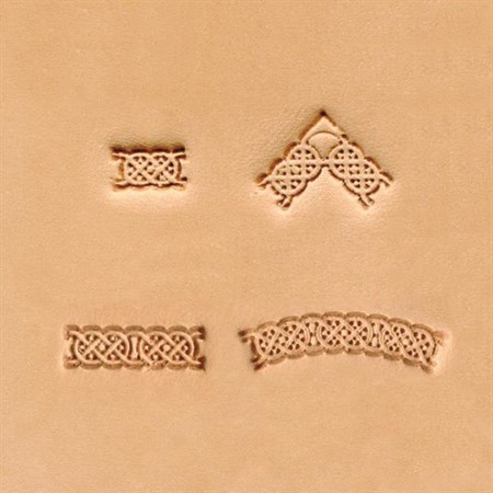 punsset 4st delar till läder med keltiskt mönster