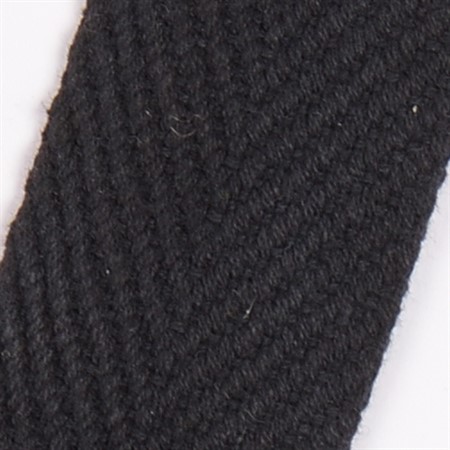 svart 15mm vävt textilband i bomull på hel rulle