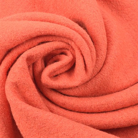 orange stretchig ullflece stickat mjukt ulltyg med viskos till kläder