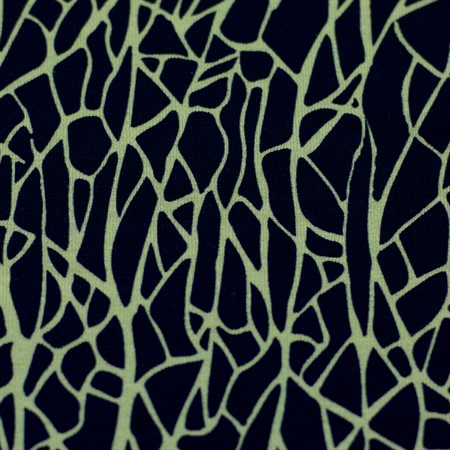 Bomullstrikå 2044 mönster svart/ ljusgrön