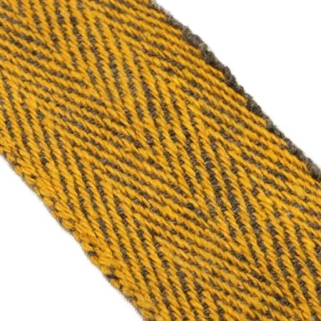 gul grå vävt ylleband 5cm bred