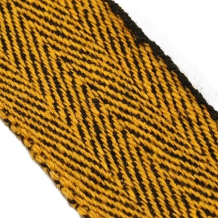 gul svart vävt ylleband 5cm bred