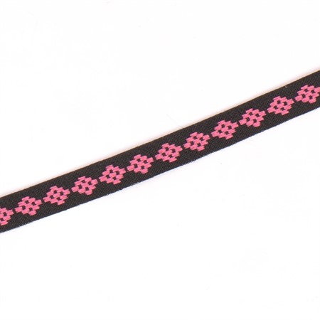Band SRA 074 svart/rosa 1,5cm