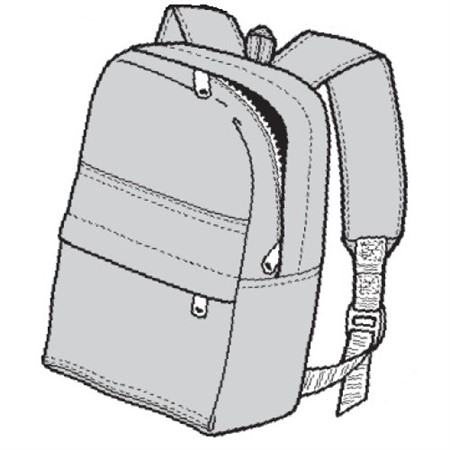 Symönster ryggsäck med dragkedja GP211