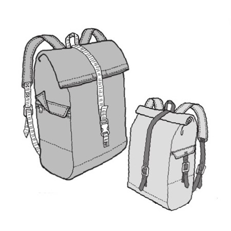 symönster ryggsäck med rullöppning