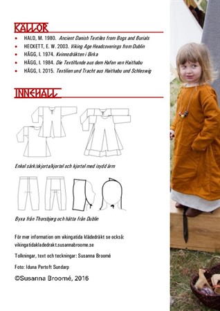 mönster till vikingatida barnkläder med sömnadsbeskrivning