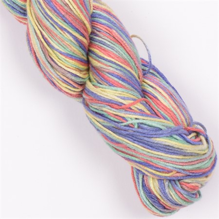 flerfärgat sextrådigt tjockt äkta silkesgarn rani 50g