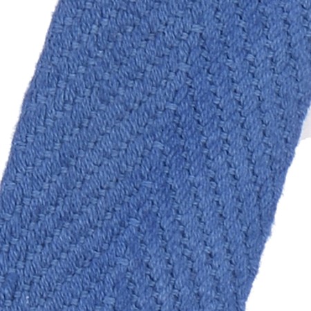 blå 10mm brett textilband i bomull på hel rulle