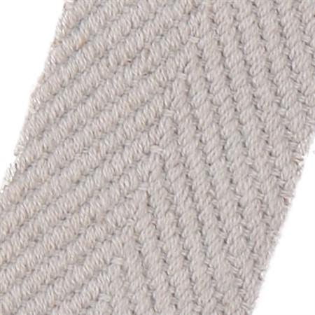 ljusgrå 10mm brett textilband i bomull på hel rulle