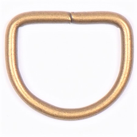 13mm antik mässingfärgad d-ring