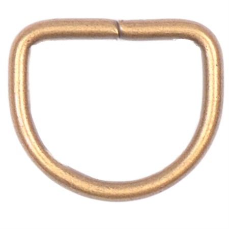 13mm antik mässingfärgad d-ring