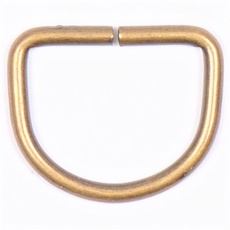 16mm antik mässingfärgad d-ring