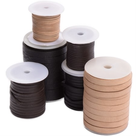 Leather string, flat, roll