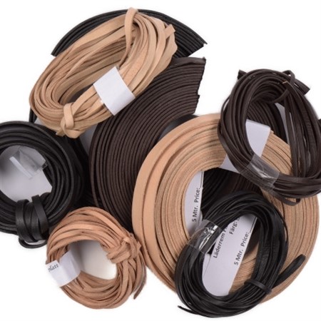 Leather string, Flat, 5m,